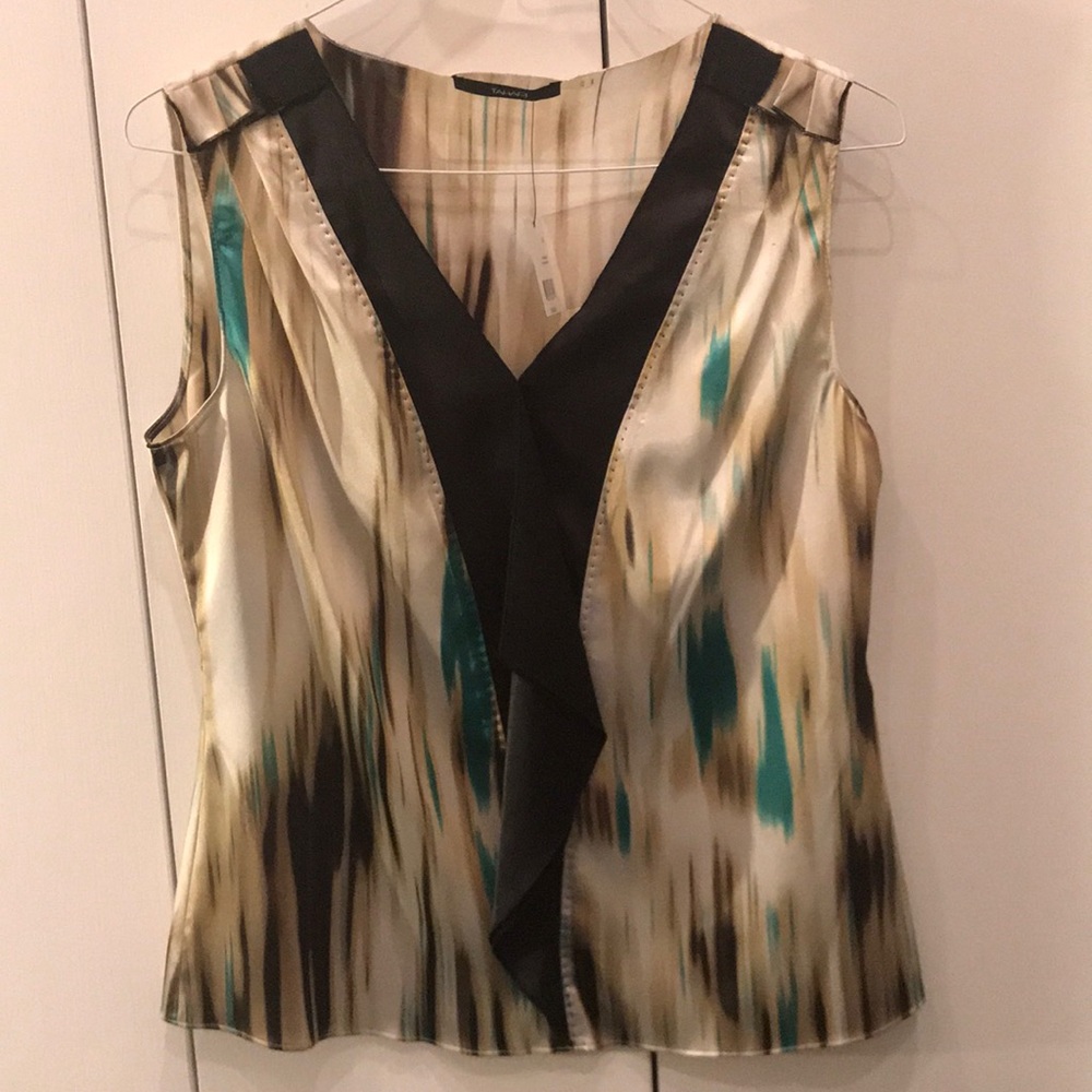 Satin touch sleeveless blouse